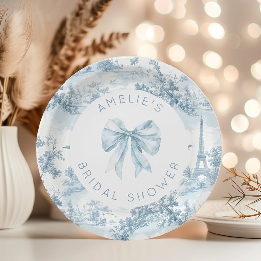 トイルドゥジュイフランスのロマンチックブライダルシャワー ペーパープレート