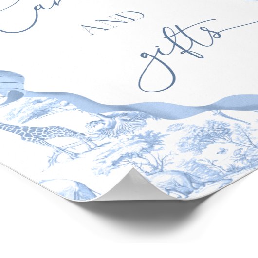 トイルドゥジュイブルーサファリ動物のカードとギフト ポスター (角)