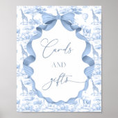 トイルドゥジュイブルーサファリ動物のカードとギフト ポスター (正面)