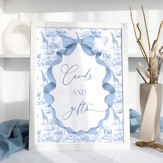 トイルドゥジュイブルーサファリ動物のカードとギフト ポスター