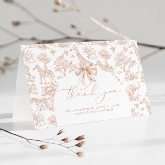 トイルドジュイサファリ動物ボホベイビーシャワー サンキューカード