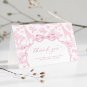 トイルドジュイSafari動物ピンクの赤ちゃんシャワー サンキューカード