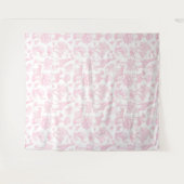 トイルドジュイSafari動物ピンクの赤ちゃんシャワー タペストリー (正面(横))