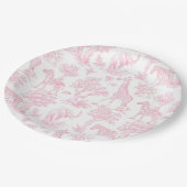 トイルドジュイSafari動物ピンクの赤ちゃんシャワー ペーパープレート (アングル)