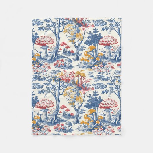トイルドジョイのキノコの森 フリースブランケット (正面)