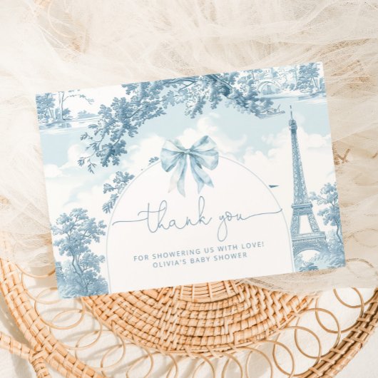 トイルドジョイフランスのボンジュールbebe赤ちゃんシャワー サンキューカード