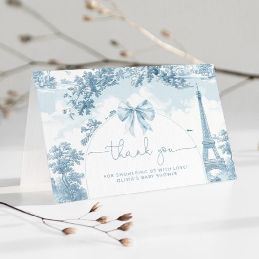 トイルドジョイフランスのボンジュールbebe赤ちゃんシャワー サンキューカード