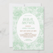 トイルビクトリアングリーンフローラブライダルシャワー 招待状 (正面)