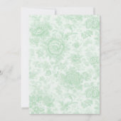 トイルビクトリアングリーンフローラブライダルシャワー 招待状 (裏面)
