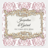 トイルピフランスのンクフローラヴィンテージウェディング披露宴 スクエアシール (正面)