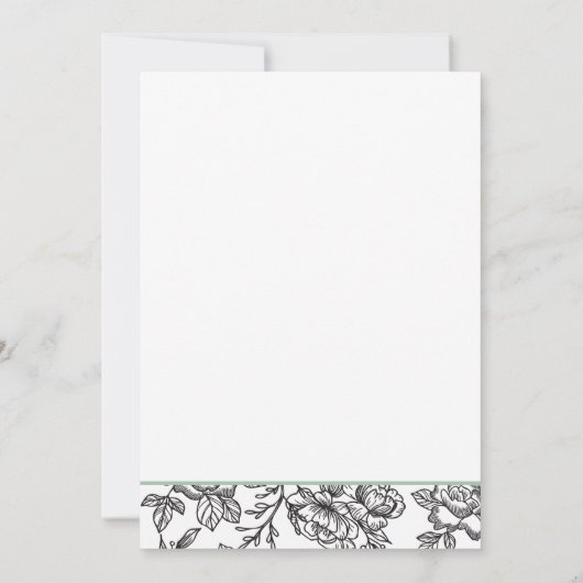 トイルフランスのとセージのグリーンボウ 招待状 (裏面)