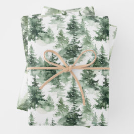 トイルフランスのツリーのパターン ラッピングペーパーシート