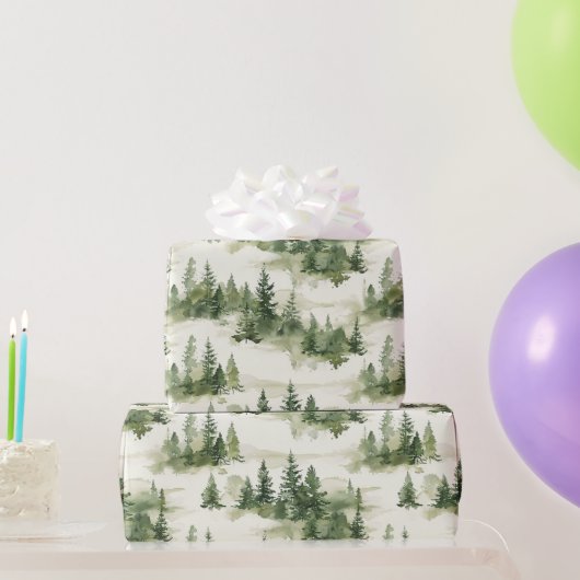 トイルフランスのツリーのパターン ラッピングペーパー (パーティーギフト)