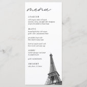 トイルフランスのバルミツワーエッフェルタワーエレガントメニュー メニュー (正面)