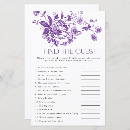 トイルフランスのフローラの検索ザブライダルゲーム (正面/裏面)