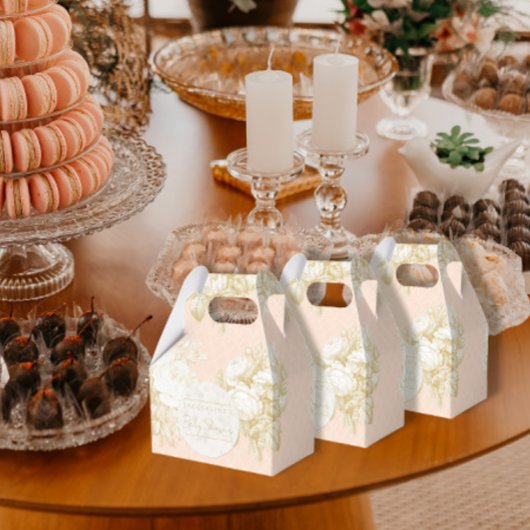 トイルフランスのフローラエレガントガールベビーシャワー赤面 フェイバーボックス