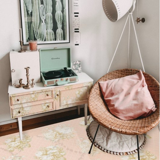 トイルフランスのフローラブーケピンク金ゴールドエフェメラ 薄葉紙