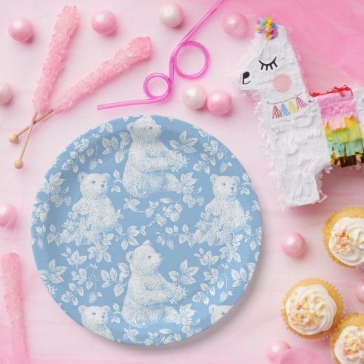 トイルフランスのフローラベアーベビーシャワー紙プレート ペーパープレート (パーティー)