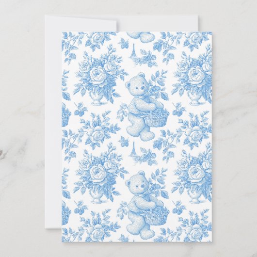 トイルフランスのフローラベア赤ちゃんシャワー 招待状 (裏面)