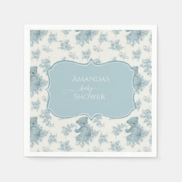 トイルフランスのベアとバニーの赤ちゃんシャワー スタンダードカクテルナプキン