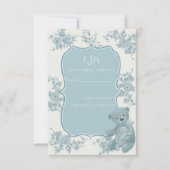 トイルフランスのベアとバニーの赤ちゃんシャワー 出欠カード (正面)