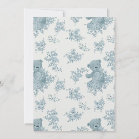 トイルフランスのベアとバニーの赤ちゃんシャワー 招待状 (裏面)