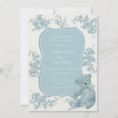 トイルフランスのベアとバニーベビーシャワー招待状 招待状 (正面)