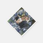 トイルフランスのヴィンテージブルーフローラ結婚ズ スタンダードカクテルナプキン (角)