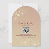 トイルフランスの金ゴールドとブルゴーニュ結婚ーズ 招待状 (裏面)