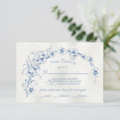 トイルフローラアーシンプルチ結婚式RSVP 招待状 (スタンド正面)