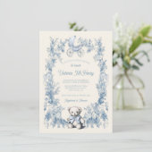 トイルフローラテディベアのキャリッジ赤ちゃんシャワー 招待状 (スタンド正面)