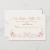 トイルフローラピンクテディベアオムツラッフル 招待状 (正面)