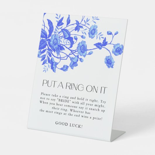 トイルフローラItブライダルシャワーゲームにリングや輪を置く 台座サイン (正面)