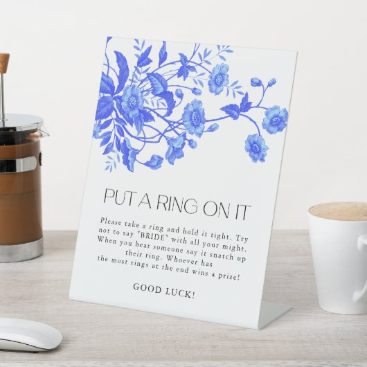 トイルフローラItブライダルシャワーゲームにリングや輪を置く 台座サイン (インサイチュ)