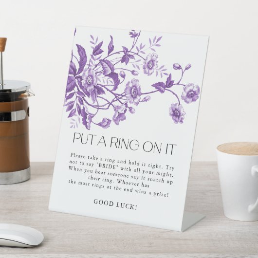トイルフローラItブライダルシャワーゲームにリングや輪を置く 台座サイン (インサイチュ)