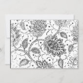 トイルブルーとホワイト結婚式招待状 招待状 (裏面)