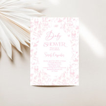 トイルベアーベビーシャワーガール招待状