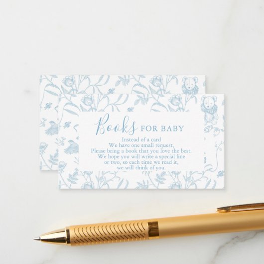 トイルベアーベビーシャワー少年のベビーカード用ブック エンクロージャーカード (正面/裏面インサイチュ)