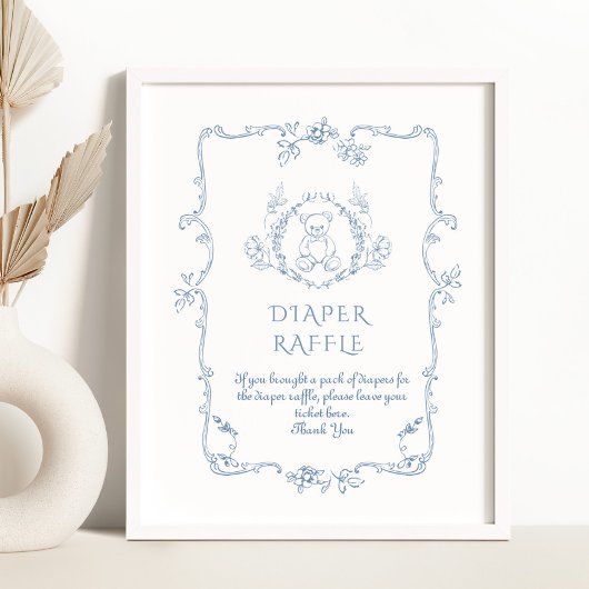 トイルヴィンテージチノワセリーテディベアーオムツラッフル ポスター