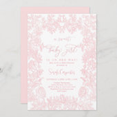 トイルヴィンテージフレームベビーシャワーガール 招待状 (正面/裏面)