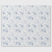 トイルヴィンテージブルーフローラ何かブルーギフト ラッピングペーパー (フラット)