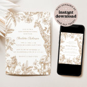 トイル男女兼用サファリエレガントベイビーシャワー 招待状