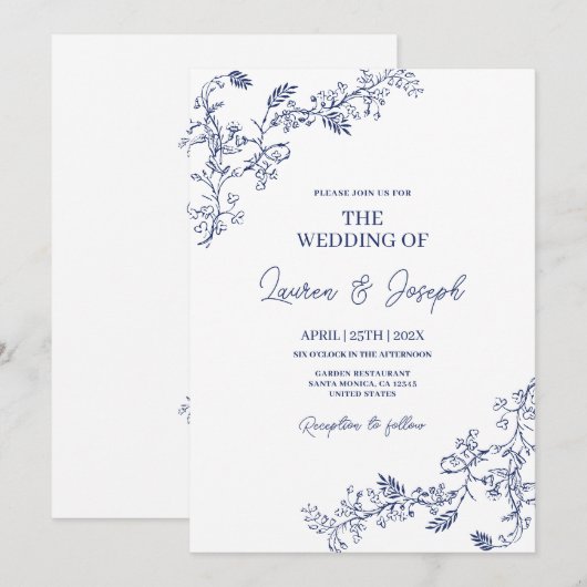 トイル結婚ス 招待状 (正面/裏面)