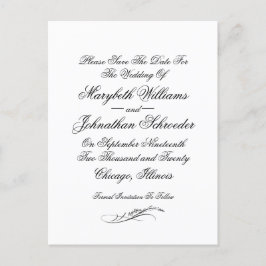 トイル&書道結婚式の日付のはがきを保存 インビテーションポストカード