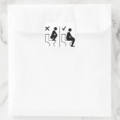 トイレおもしろいのステッカーに立たない スクエアシール (バッグ)