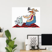 トイレおもしろいのブロックを取り外す配管工 ポスター (ホームオフィス)