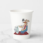 トイレおもしろいのブロックを取り外す配管工 紙コップ (正面)