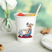 トイレおもしろいのブロックを取り外す配管工 紙コップ