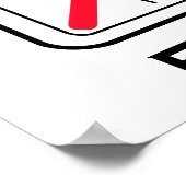 トイレおもしろいの指示(白) ポスター (角)