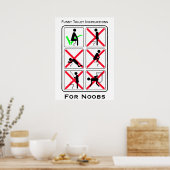 トイレおもしろいの指示(白) ポスター (キッチン)